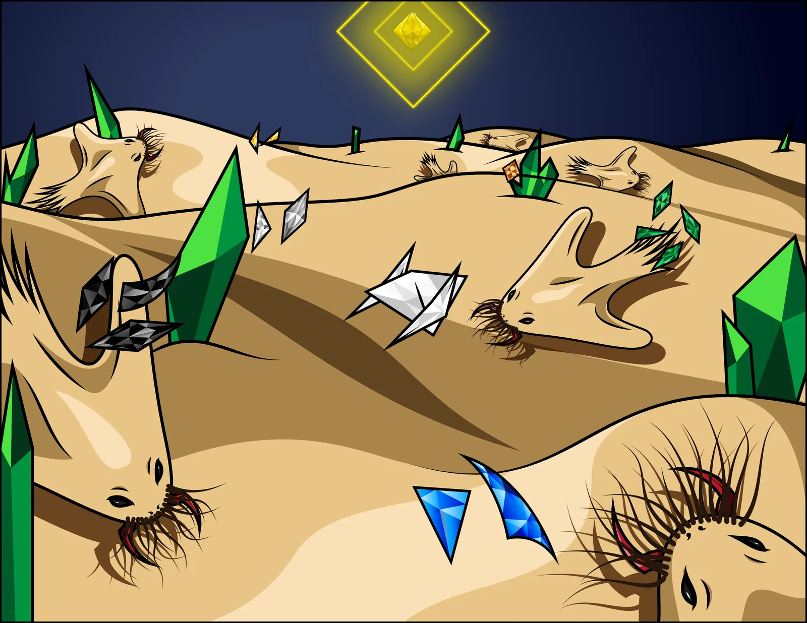 Ilustración: El ataque de las Gadzmards en el Desierto